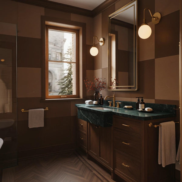 Verde Guatemala Marble Estate Vanity (Walnut Cabinet & Apron Sink) M9F48 hover